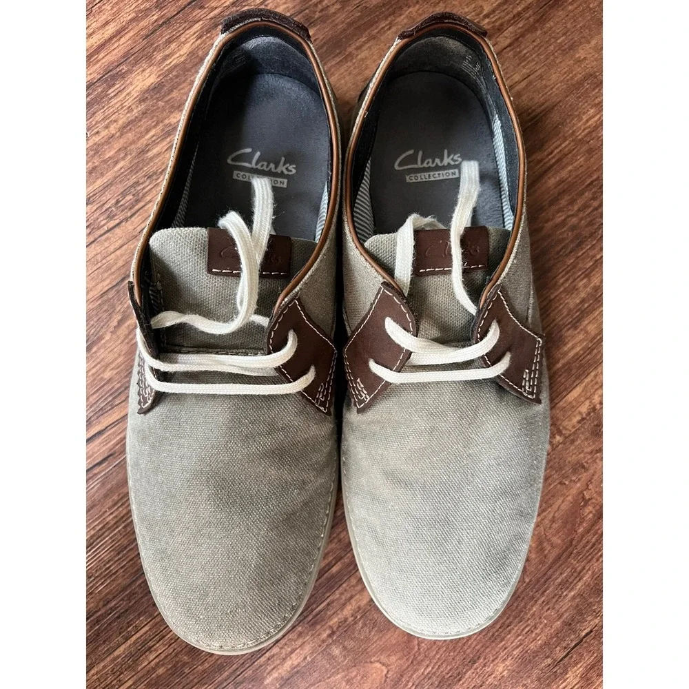 Clarks Collection Men's Lace Up Canvas /Fabric Upper Shoes Size 9.5 M